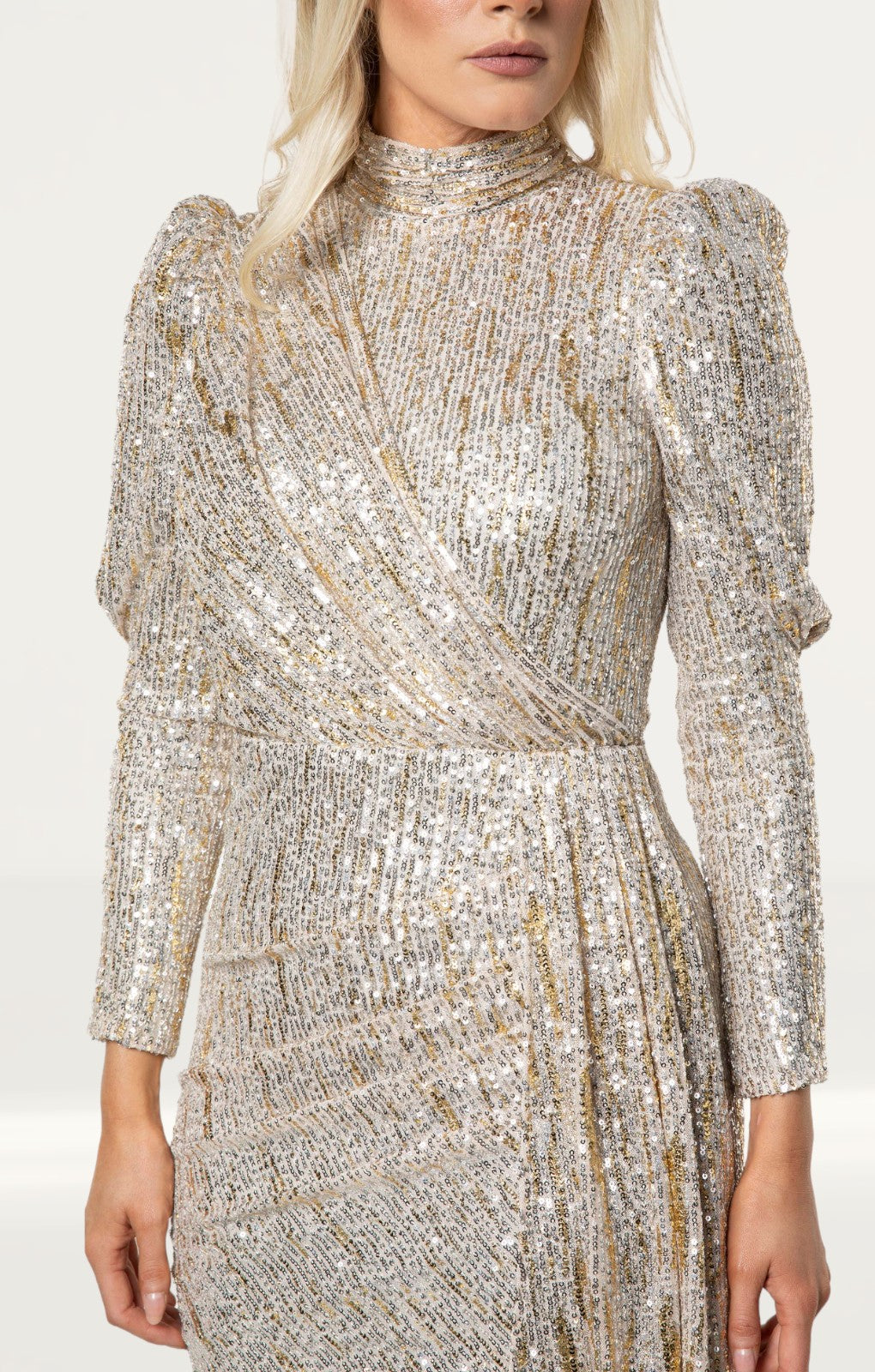 Saylor Bianca Gold Sequin Mini Dress