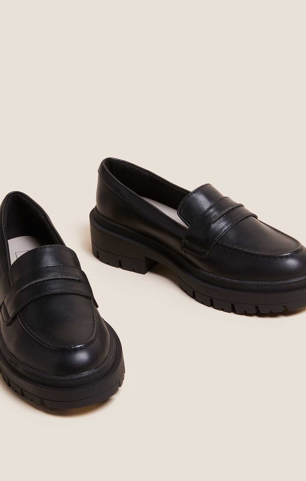 Ladies hot sale flatform loafers