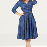 Timeless London Lottie Blue Wrap Midi Dress