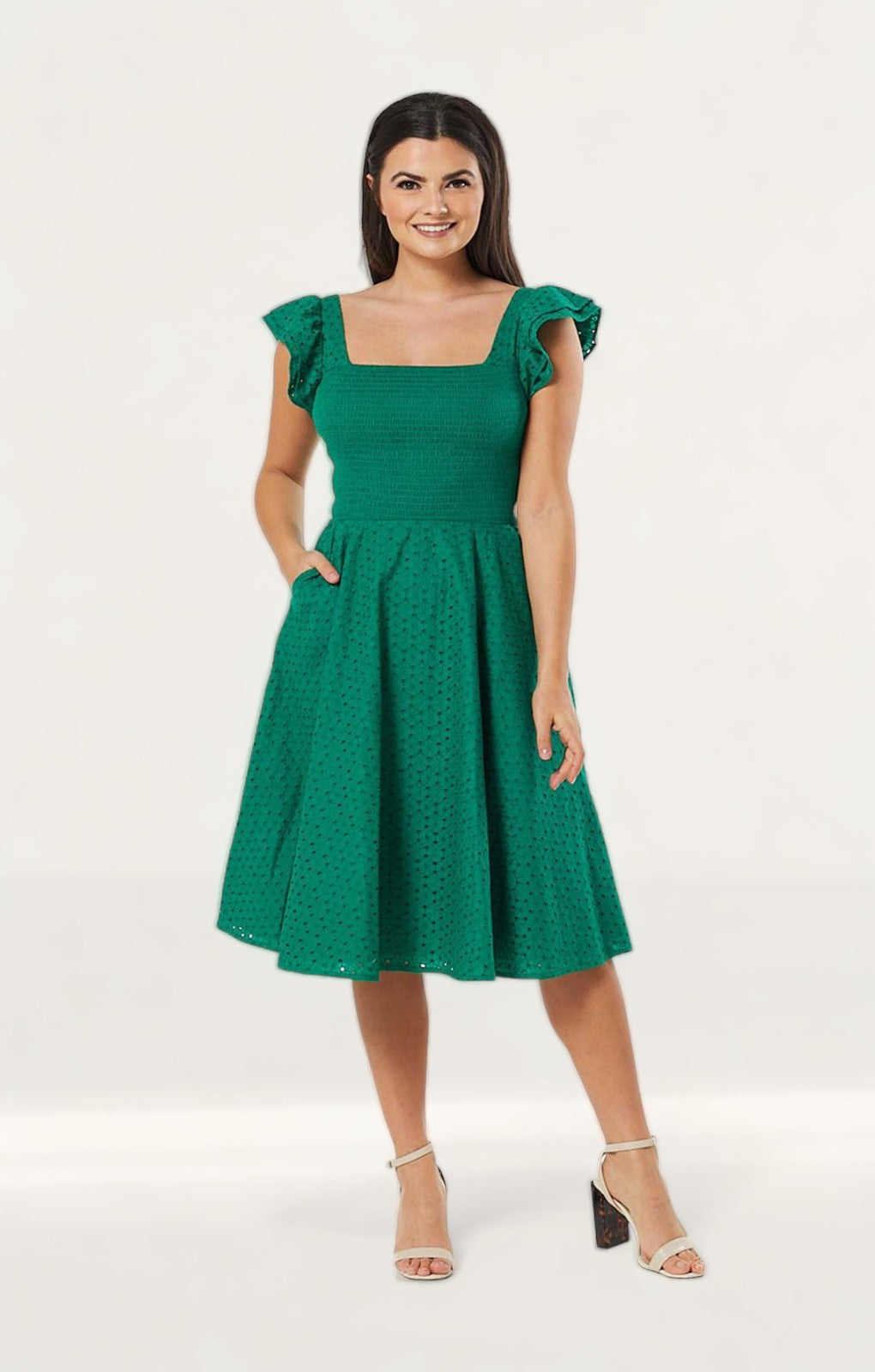 Timeless London Curve Raphaella Green Midi Dress