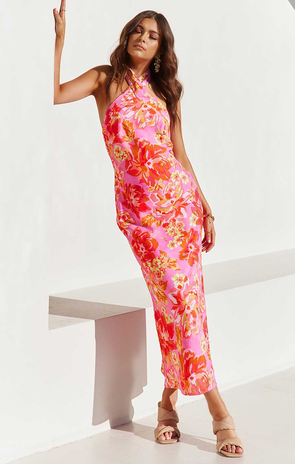 Rent Seven Wonders Pink Floral Leyana Dress | Hirestreet