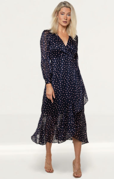 Whistles spot hot sale wrap jersey dress